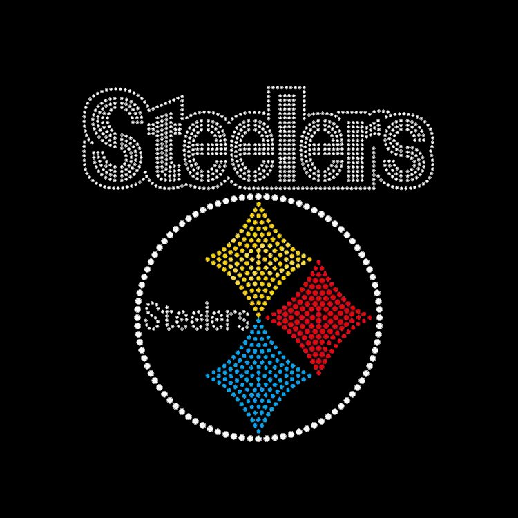 Custom Sparkling Football Teams Logo Iron On Rhinestone Steelers Transfer