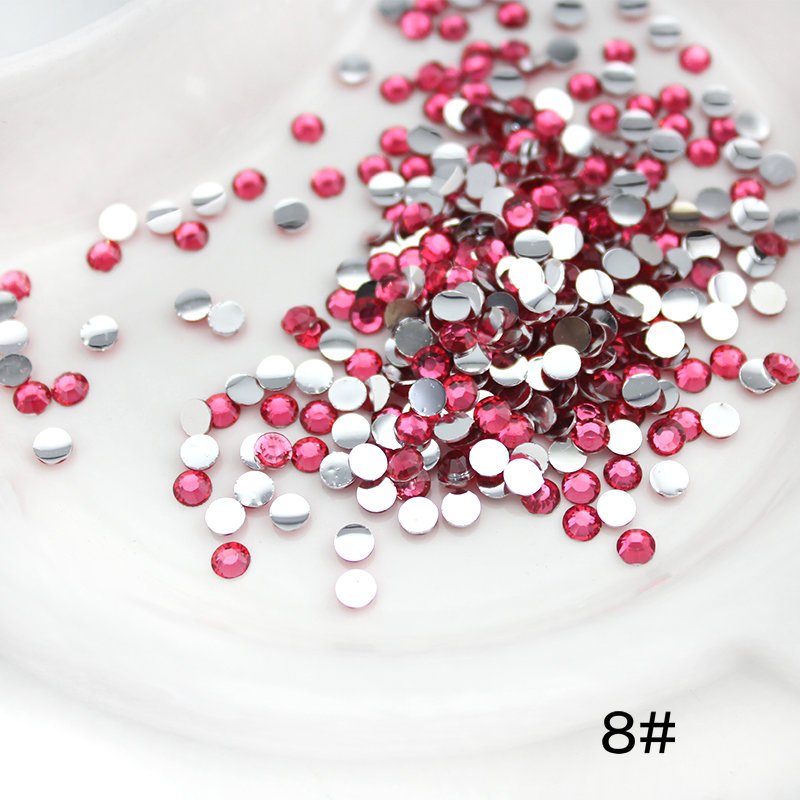 All Size Faces Multi Colored Colors Round Silver Base Resin Flatback Rhinestone for Bag Shoes Pants Decoration