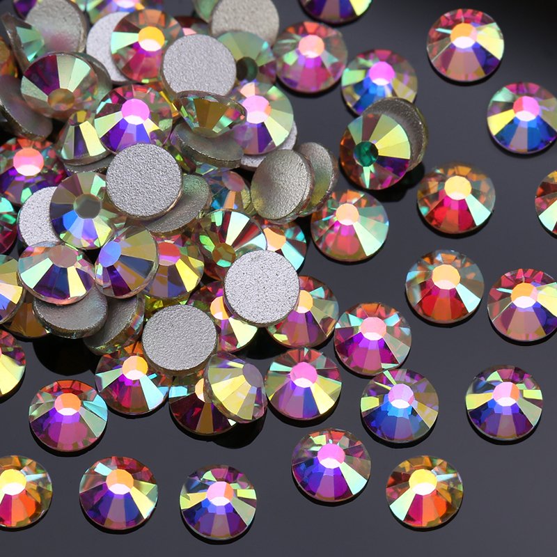 Top Quality SS30 SS34 SS40 SS50 Big Size Crystal AB Flat Back 3D Non Hot Fix Sticker Rhinestones.