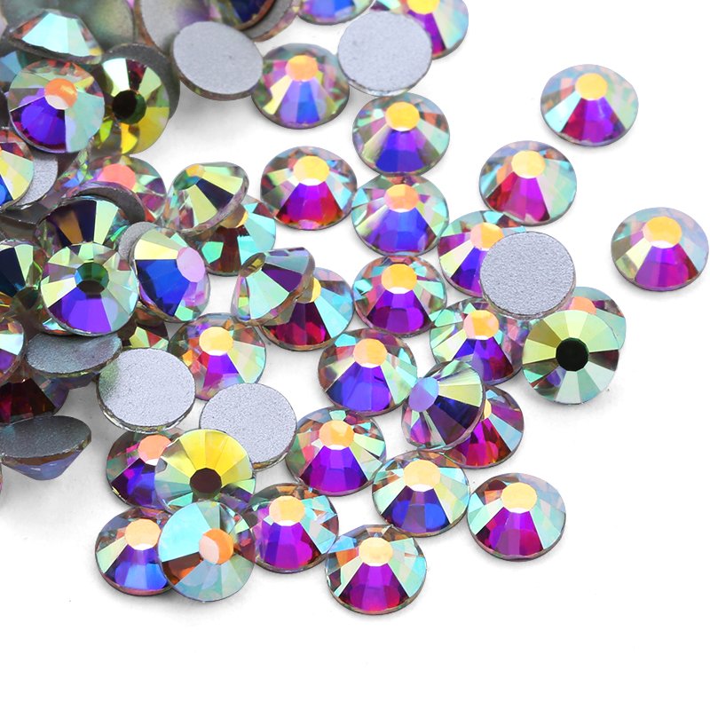 Top Quality SS30 SS34 SS40 SS50 Big Size Crystal AB Flat Back 3D Non Hot Fix Sticker Rhinestones.