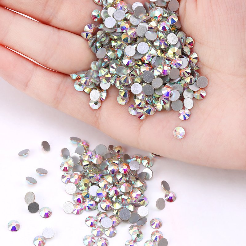 Top Quality SS30 SS34 SS40 SS50 Big Size Crystal AB Flat Back 3D Non Hot Fix Sticker Rhinestones.