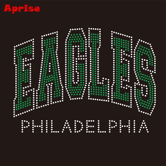 Eagle rhinestone iron on transfer football custom rhinestone transfer design