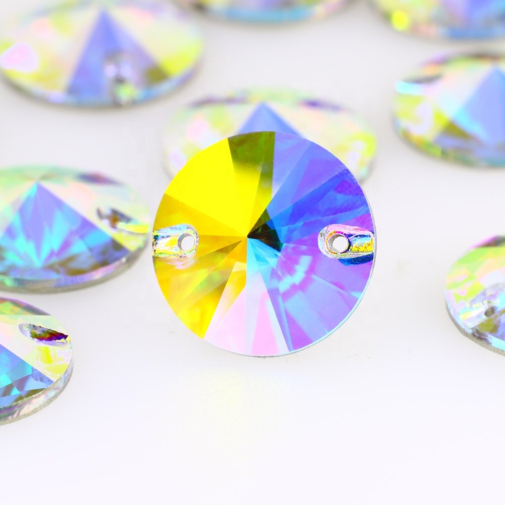 Dongzhou rivoli sew-on crystal flatback rhinestones wholesale high quality lead-free crystal stone for garment shoes decoration