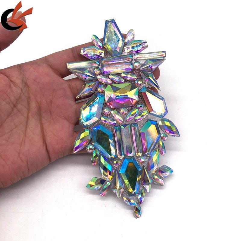 Wholesale Carnival Events Custom Samba Dress Decorative Iron On Gems Rhinestone Patches Appliques For Carnival Costumes