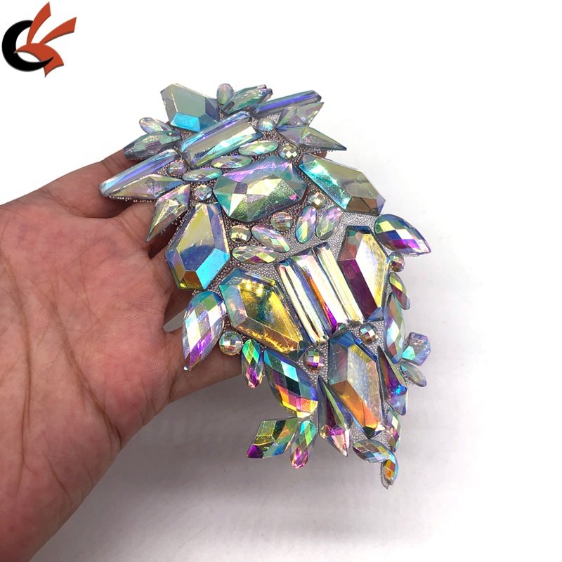 Wholesale Carnival Events Custom Samba Dress Decorative Iron On Gems Rhinestone Patches Appliques For Carnival Costumes
