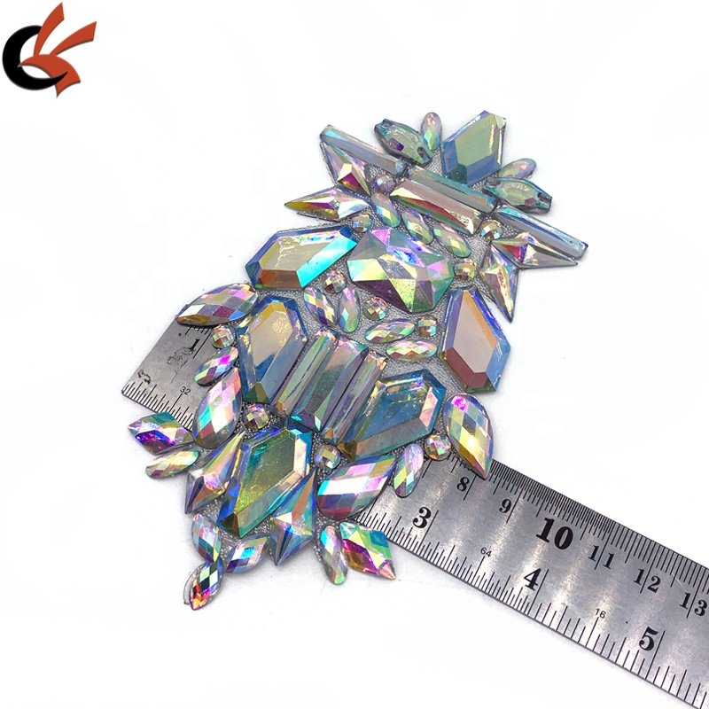 Wholesale Carnival Events Custom Samba Dress Decorative Iron On Gems Rhinestone Patches Appliques For Carnival Costumes