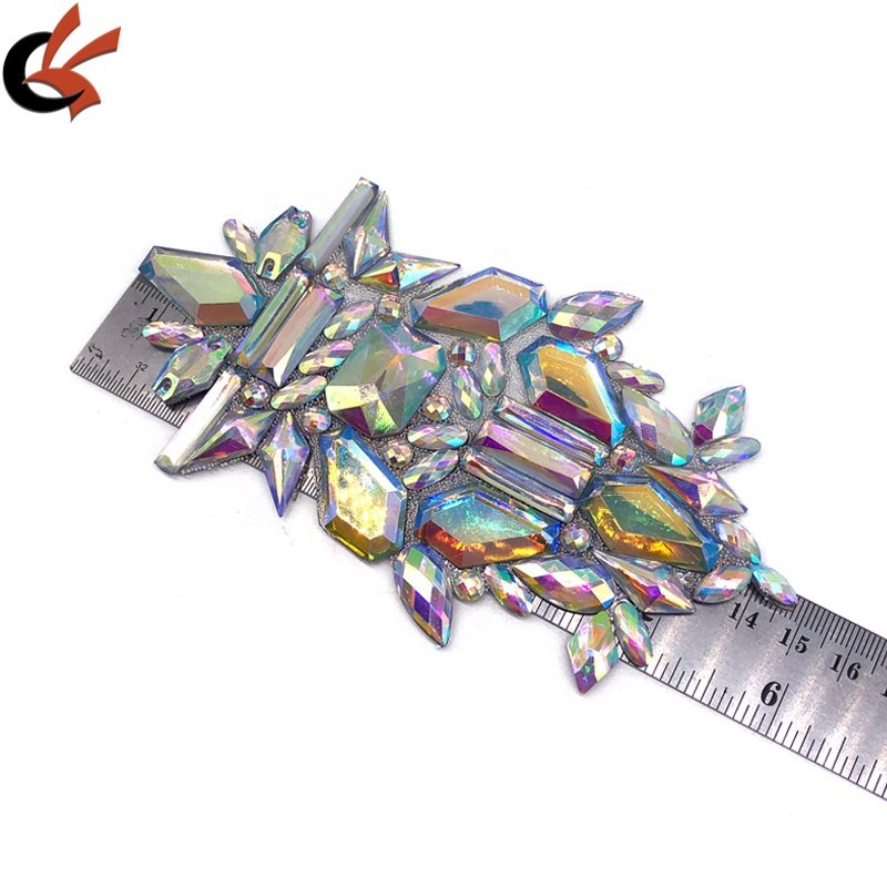 Wholesale Carnival Events Custom Samba Dress Decorative Iron On Gems Rhinestone Patches Appliques For Carnival Costumes