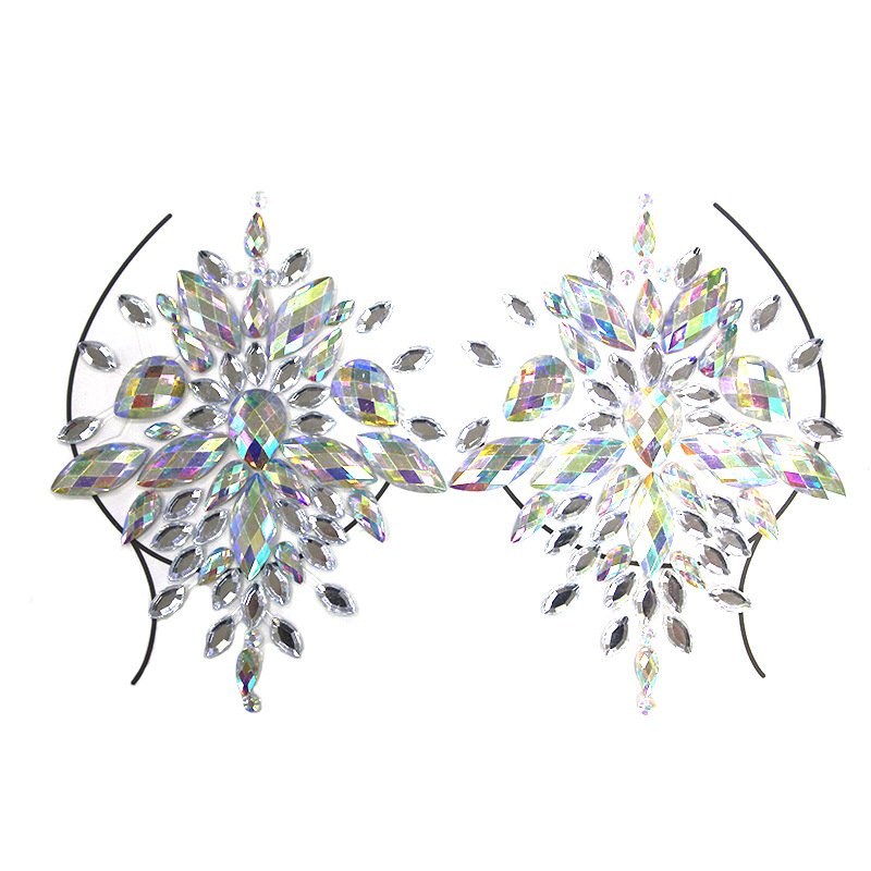Private Label Crystal Breast Nipple Rhinestone Body Boobs Pasties Gems Sticker