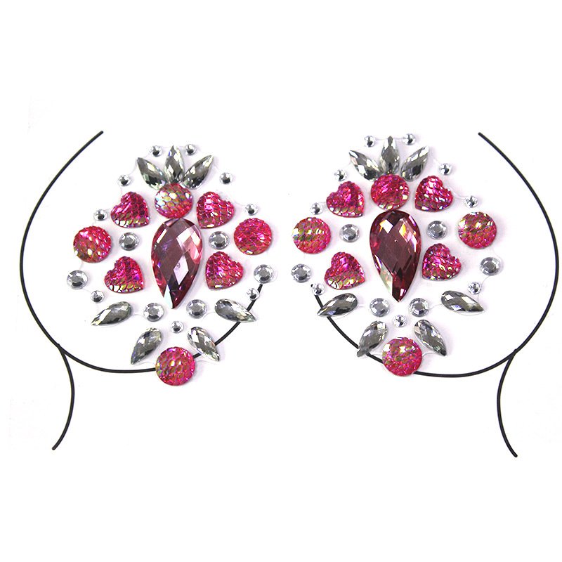 Private Label Crystal Breast Nipple Rhinestone Body Boobs Pasties Gems Sticker