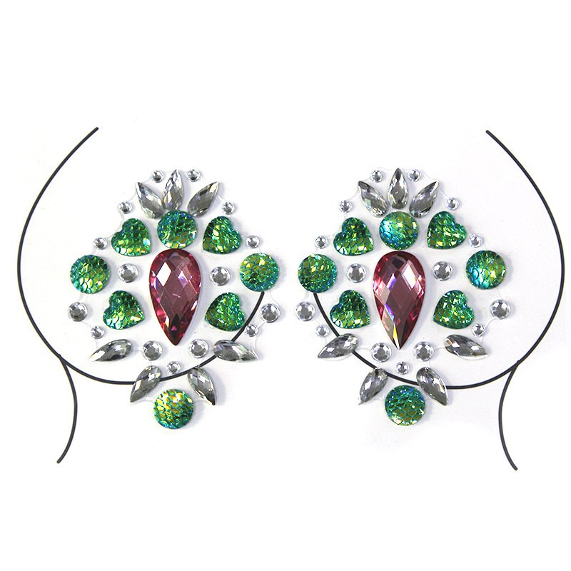 Private Label Crystal Breast Nipple Rhinestone Body Boobs Pasties Gems Sticker