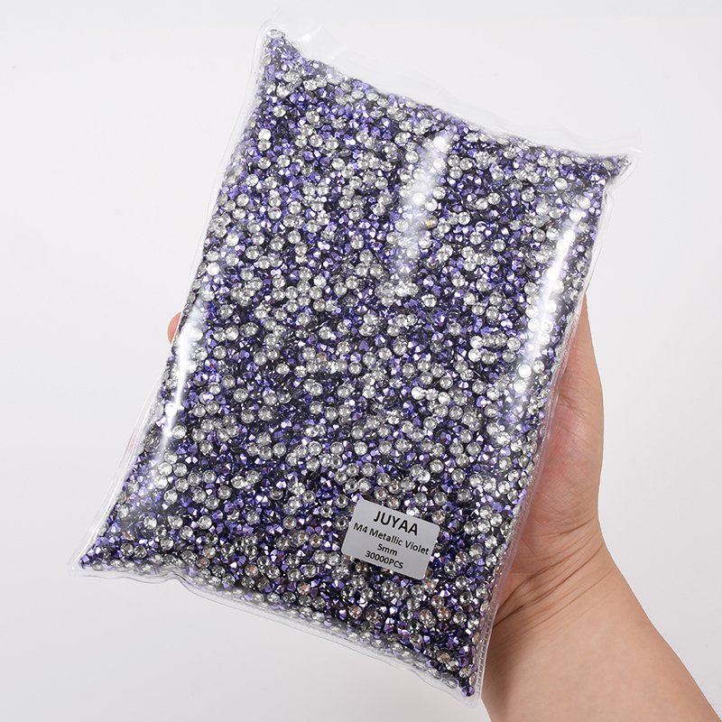New 3mm 4mm 5mm Flatback Nail Crystal Stones Metallic Crystal Strass Round Resin Rhinestone For Craft