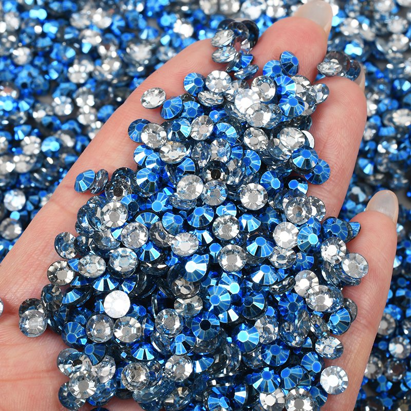 New 3mm 4mm 5mm Flatback Nail Crystal Stones Metallic Crystal Strass Round Resin Rhinestone For Craft