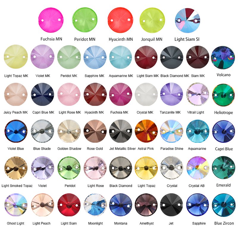 Xichuan Rivoli shaped 46 colors factory direct sale wholesale sew on crystal stones K9 glass jewelry crafts strass rhinestones