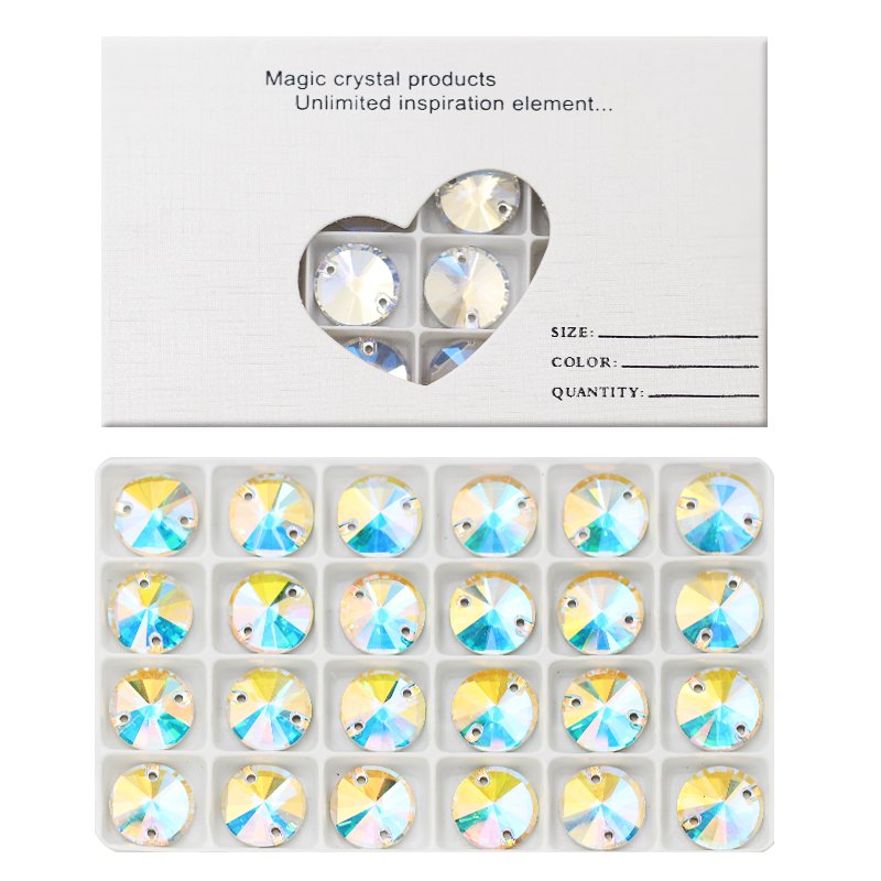 Xichuan Rivoli shaped 46 colors factory direct sale wholesale sew on crystal stones K9 glass jewelry crafts strass rhinestones