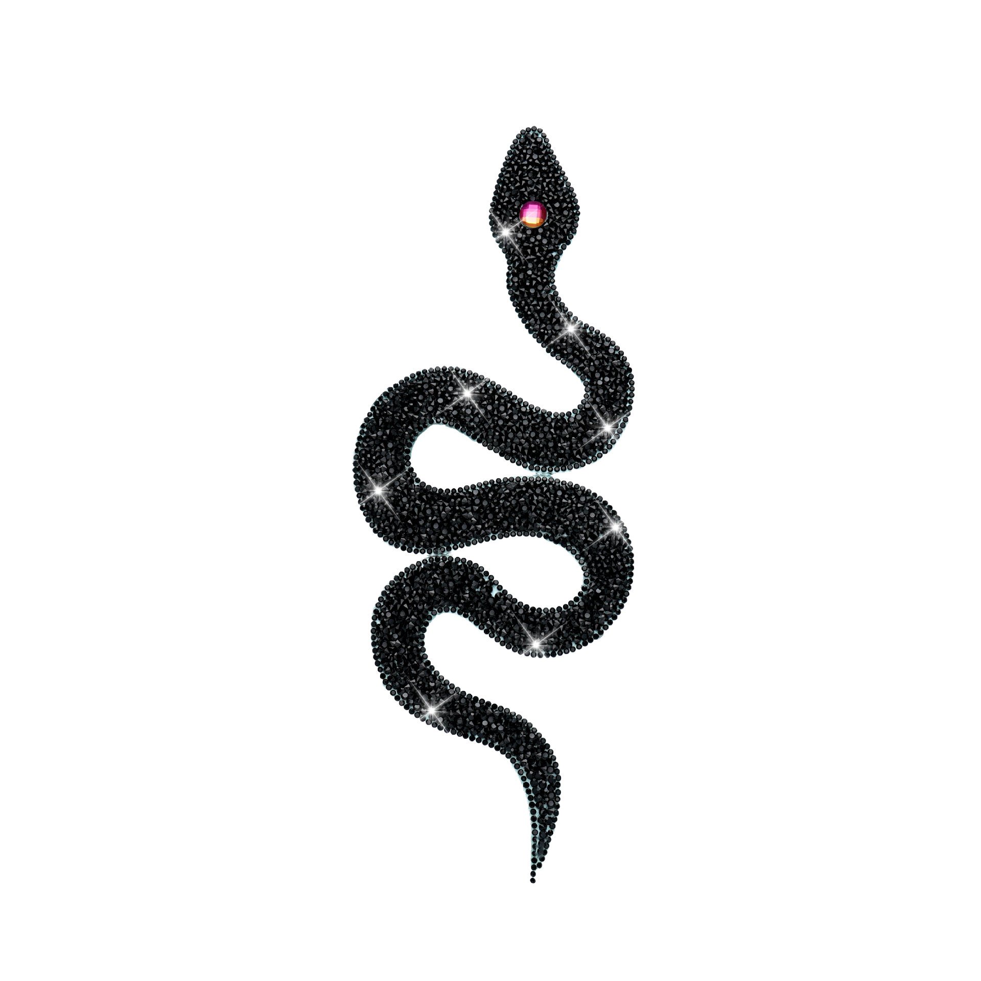 New Arrival Snake Rhinestone Patches Iron On Crystal Appliques DIY Resin Hot-fix Appliques for Hoodies