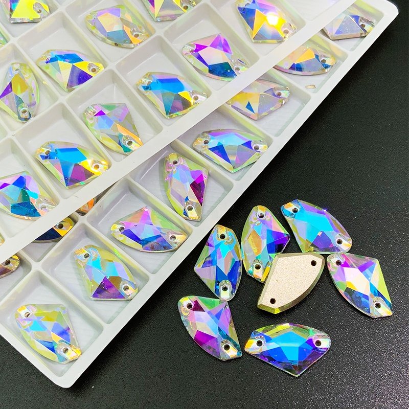 17x27mm crystal AB sew on stones calactic sew on rhinestones