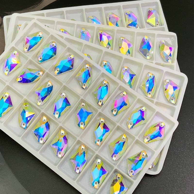 17x27mm crystal AB sew on stones calactic sew on rhinestones
