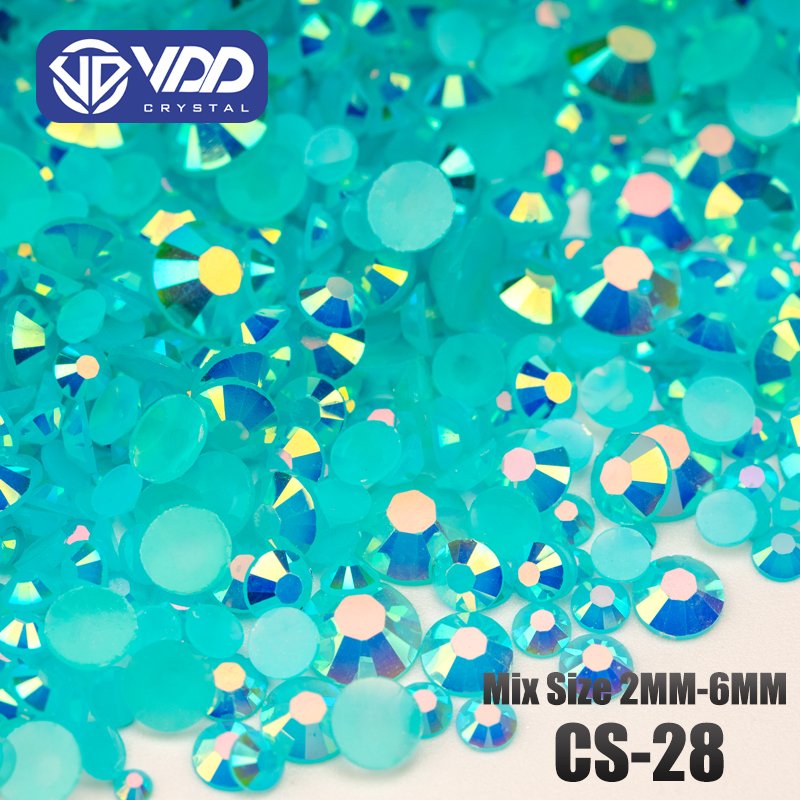 VDD CS-28 30g Mix Size 2-6mm Multicolor Resin Rhinestone Crystal Flatback Stones For DIY Crafts Nail Art Decoration CS-Series