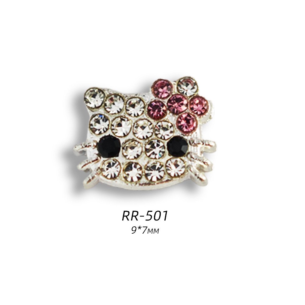 3D Cute Cartoon Kawaii Cat HK Nail Art Decorations nail Charms Alloy Nail Jewelry Rhinestones