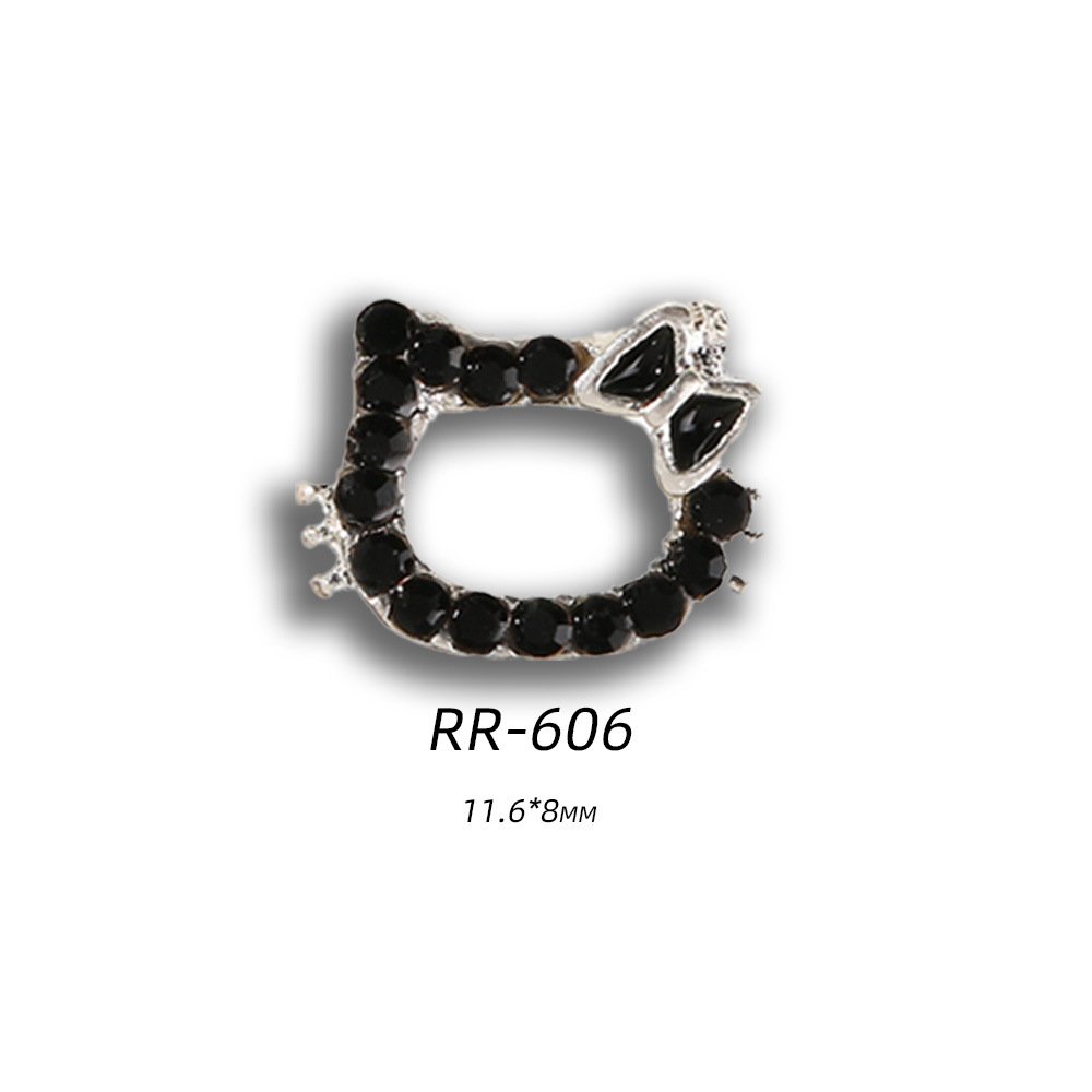3D Cute Cartoon Kawaii Cat HK Nail Art Decorations nail Charms Alloy Nail Jewelry Rhinestones