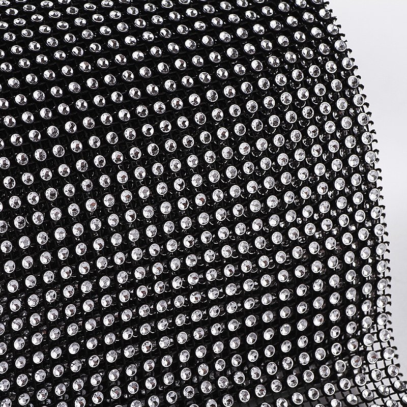 Wholesale 24 Rows Plastic Hollow Rhinestone Mesh Fabric Multicolour Crystal Ribbon For Clothing Diy Decoration