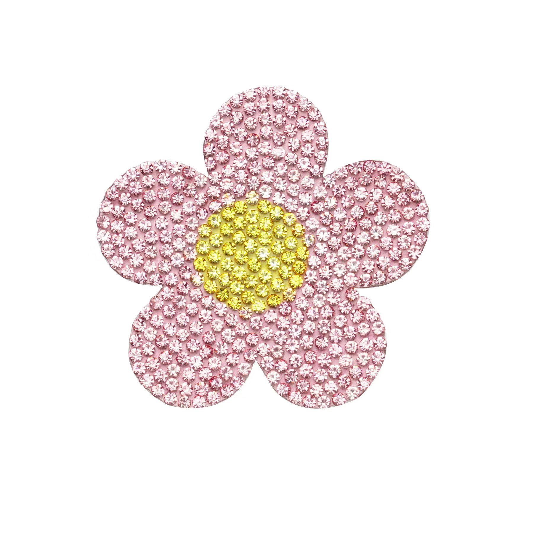 5.5cm Rhinestone Patch accessories gift flower for shoes bag decoration hot drilling Cloth accessory hot fix pink color
