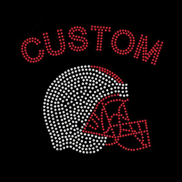 Bling Clear Crystal Hotfix Rhinestone Custom Hockey Design Sticker Iron On T-shirts