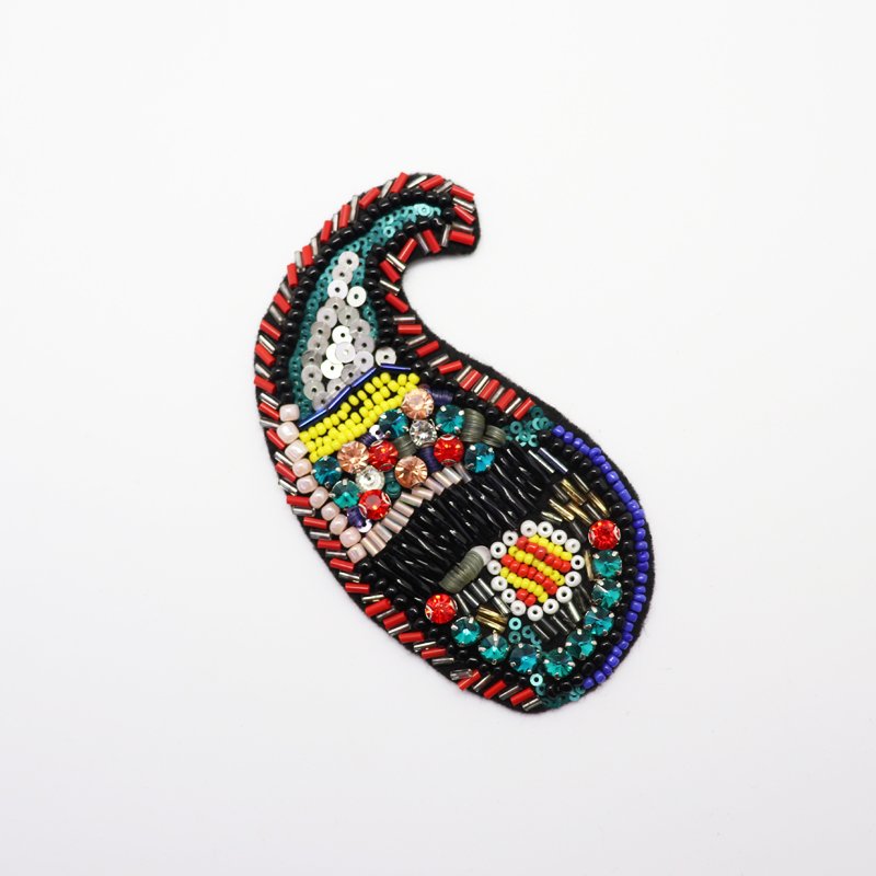 OEM Sew On Patch Rhinestone Luxury Embroidery Patch Large Embroidery Patches
