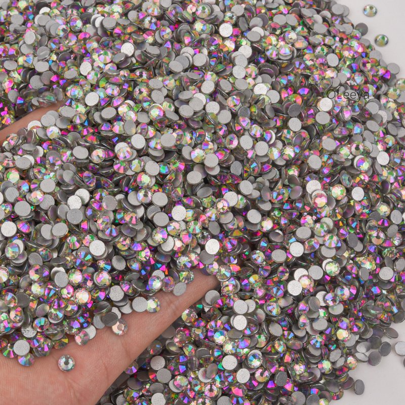 Oleeya Wholesale Rhinestones 12 Same Cut SS6- SS30 Glass Shiny Pink Flatback Non Hotfix Crystal For DIY Accessories Tumblers