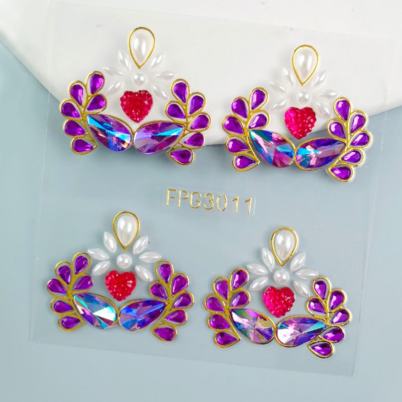 Factory Wholesale gold stamping Rhinestone Gem Face Jewels Sticker Eyebrow Crystal Makeup Face Gem Resin Tattoo Sticker