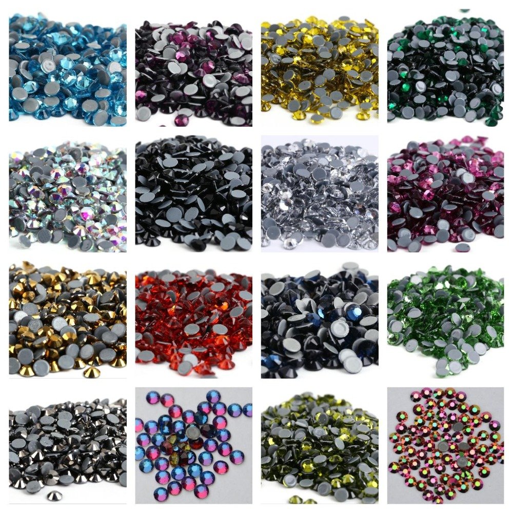 Red Flat Back Rhinestone Glass Crystal Diamond Non-hotfix Rhinestones Nail Gemstone Ss4 _ Ss40