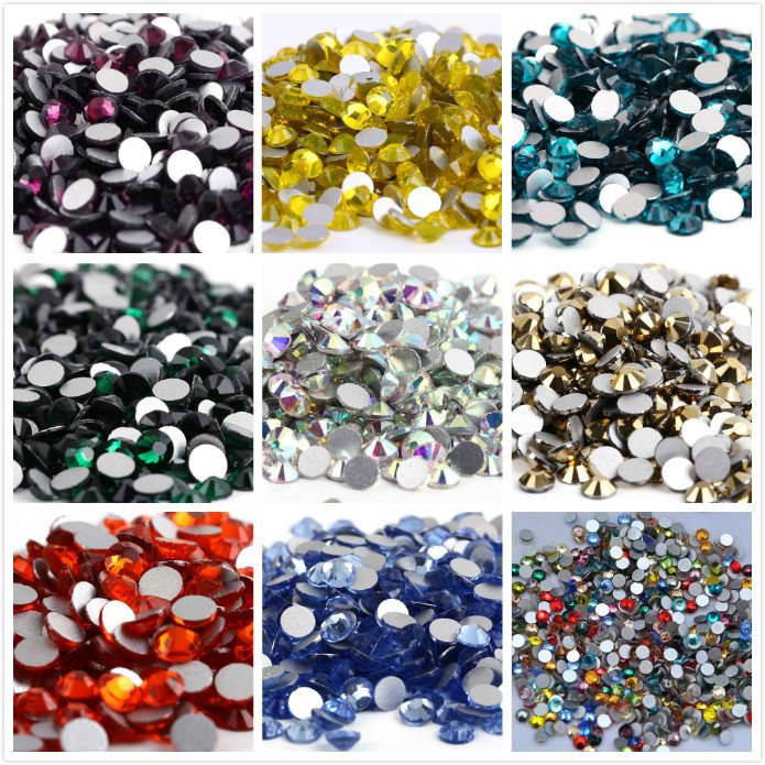 Red Flat Back Rhinestone Glass Crystal Diamond Non-hotfix Rhinestones Nail Gemstone Ss4 _ Ss40