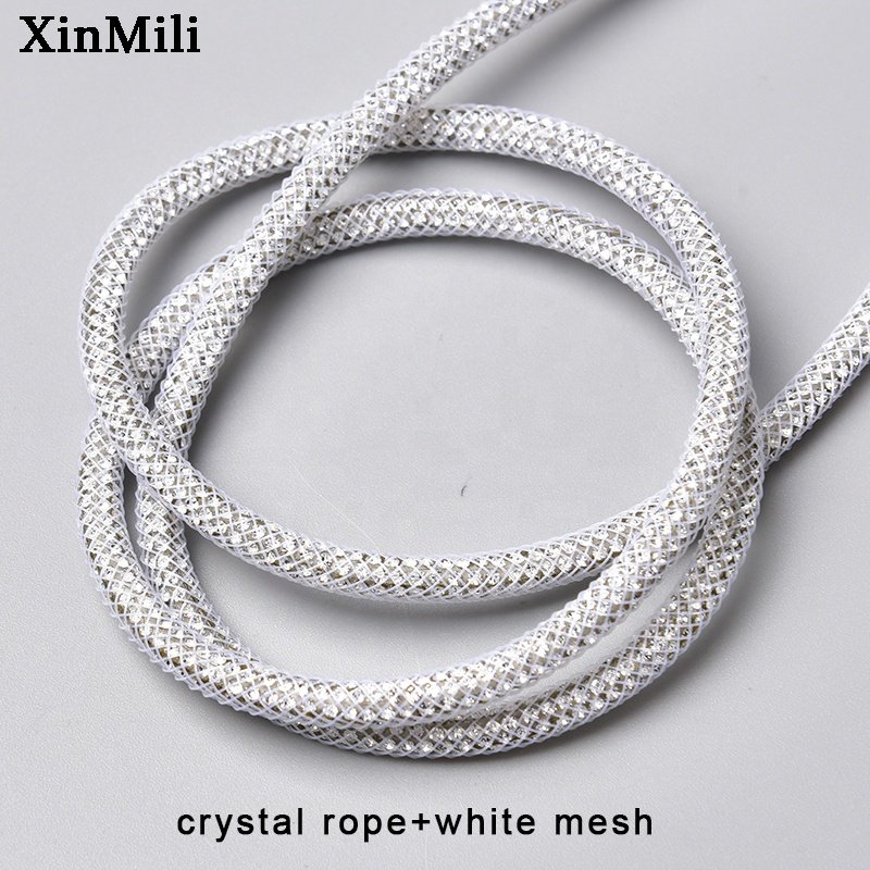 Sparkling 4mm Glass Diamond String Rhinestone Cotton Cord Shoelaces Handbags Hoodies Strip Crystal Rope