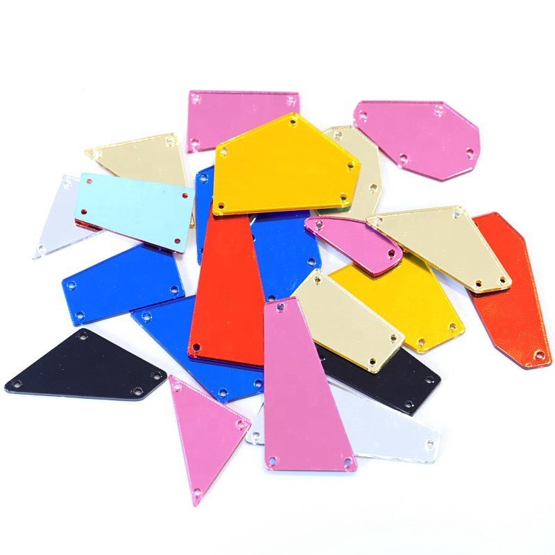 Sew On Applique Sewing Rhinestones Resin Acrylic Stones Irregular Flatback Mirror Rhinestone