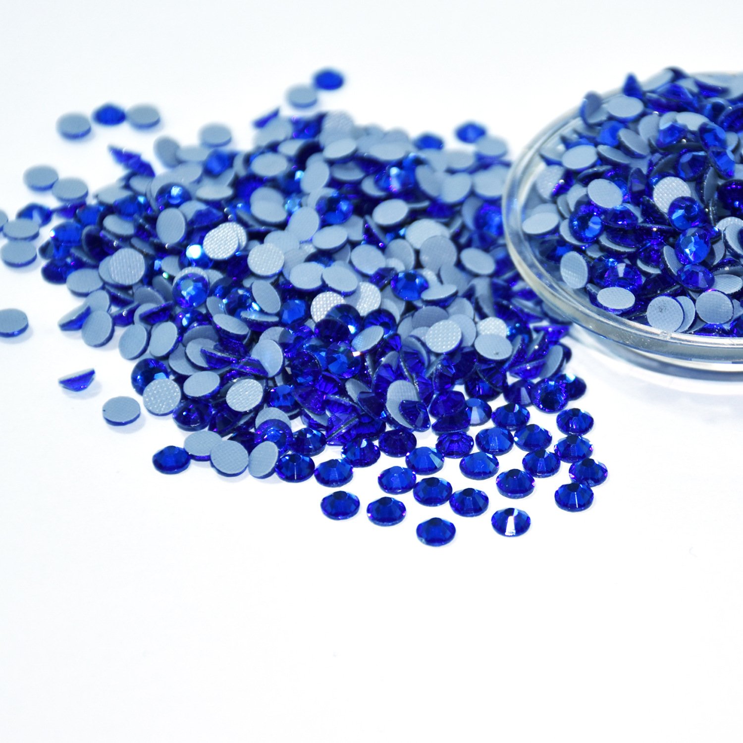 Yantuo New Hot Fix Glass Rhinestone Sapphire Color Not easy to fall off the bottom For Clothing