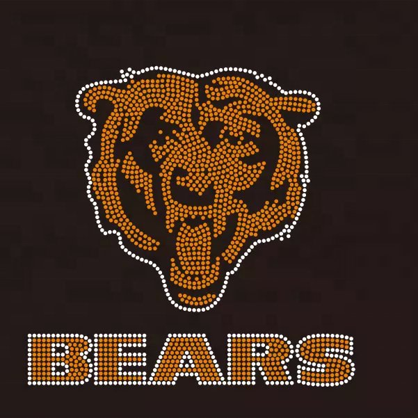High Quality Custom Bling Rhinestone Heat Transfer Designs Factory Sale Shiny Sport Team Logo Iron on cowboy Motif