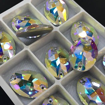 Multishape Multicolor Crystal Bears with Sew-On Rhinestones Garment Accessories for Jewelry Making