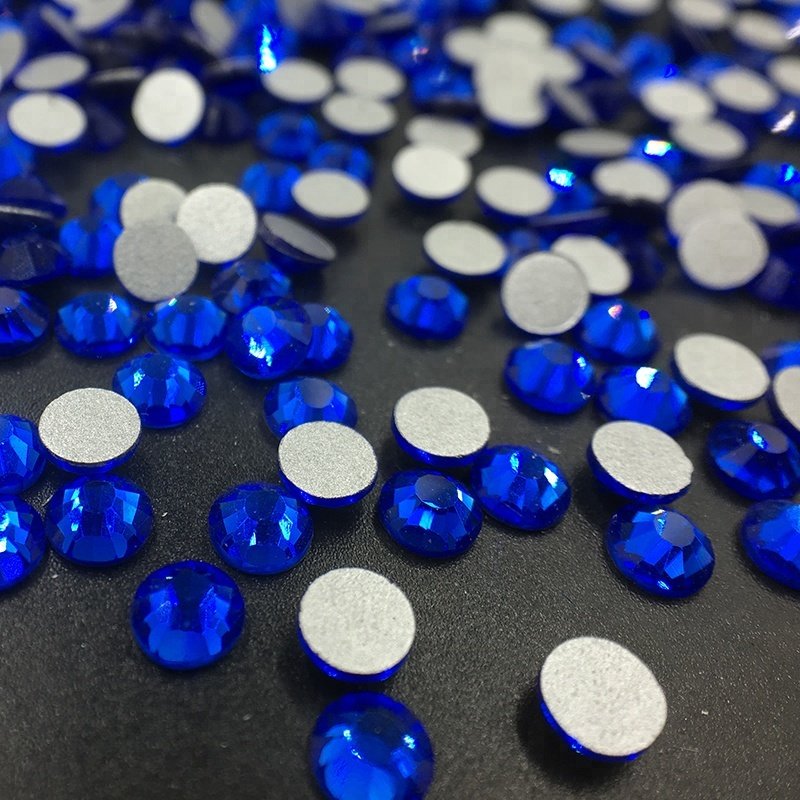 High Quality Nail Art Glass Flatback Round Acrylic Crystal Decorations Sapphire Blue Rhinestone