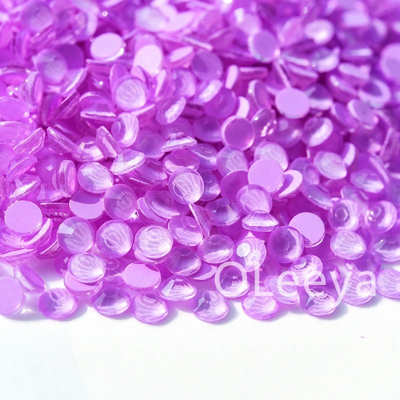 OLeeya Hot Selling Sparkle Purple Colors 12 to 16 Cuts Glass Crystals Flatback Non Hotfix Rhinestone for Garment Accessories