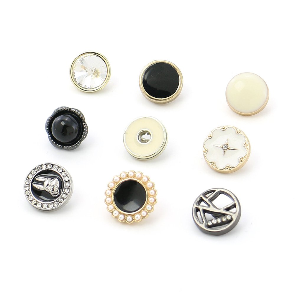 Wholesale Fashion Decorative Metal Alloy Pearl Rhinestone Shank Button for Sewing