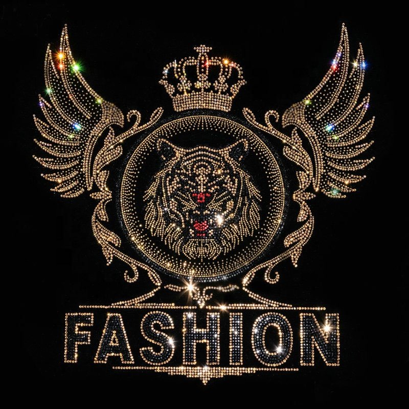 China Factory Designer Custom Font Letter Rhinestone Template Flame Text Hotfix Motif Transfer For DIY Shirt Heat Press Design