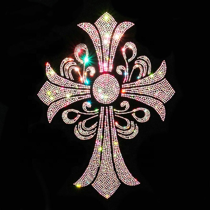 China Factory Designer Custom Font Letter Rhinestone Template Flame Text Hotfix Motif Transfer For DIY Shirt Heat Press Design