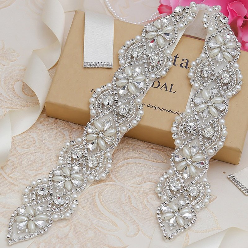 Mixed Styles Rhinestone Bridal Sash Belt Dress Accessories Silver Diamond Bridesmaid Belts For Party