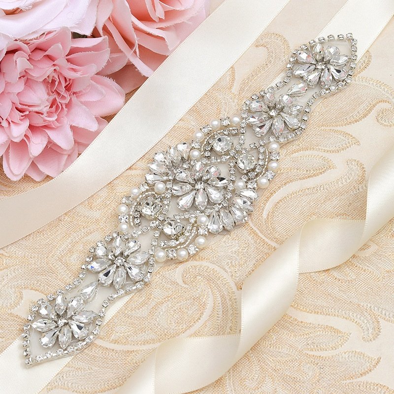Mixed Styles Rhinestone Bridal Sash Belt Dress Accessories Silver Diamond Bridesmaid Belts For Party