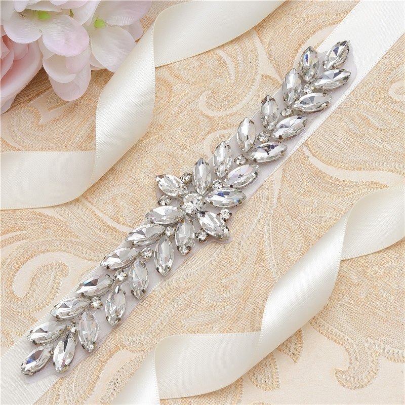 Mixed Styles Rhinestone Bridal Sash Belt Dress Accessories Silver Diamond Bridesmaid Belts For Party