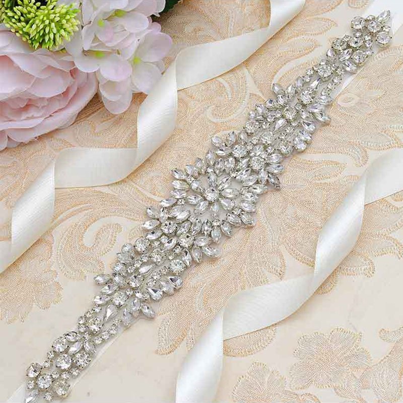 Mixed Styles Rhinestone Bridal Sash Belt Dress Accessories Silver Diamond Bridesmaid Belts For Party