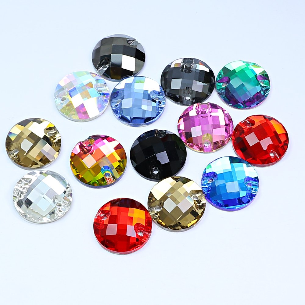 Sew-on Crystal Round Flat Back rhinestone wholesale loose crystal beads For Garment shoes diy sewing Accessories