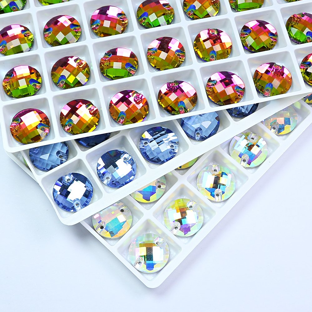 Sew-on Crystal Round Flat Back rhinestone wholesale loose crystal beads For Garment shoes diy sewing Accessories