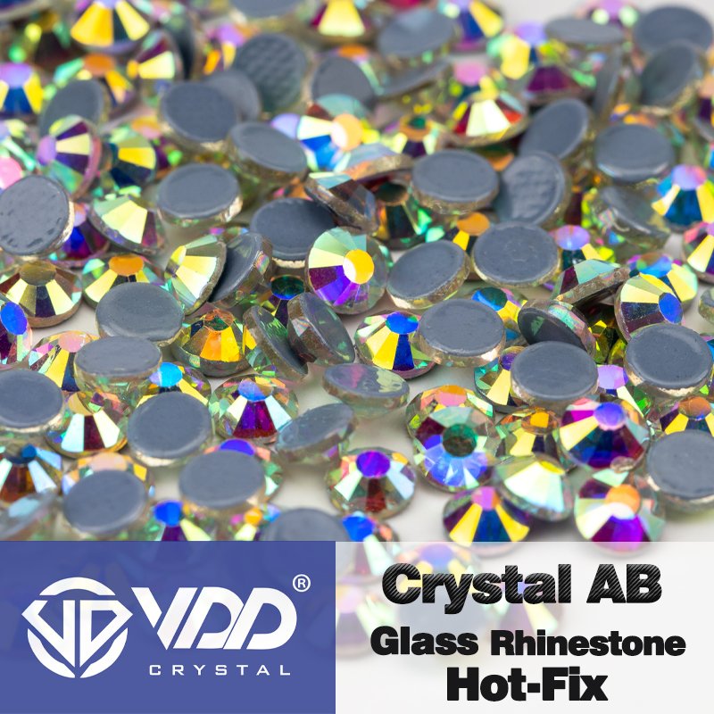 VDD 055 Crystal AB High Quality Hot-Fix Glass Rhinestone Crystal Flatback Strass Stones For DIY Garment Decoration Wedding Dress