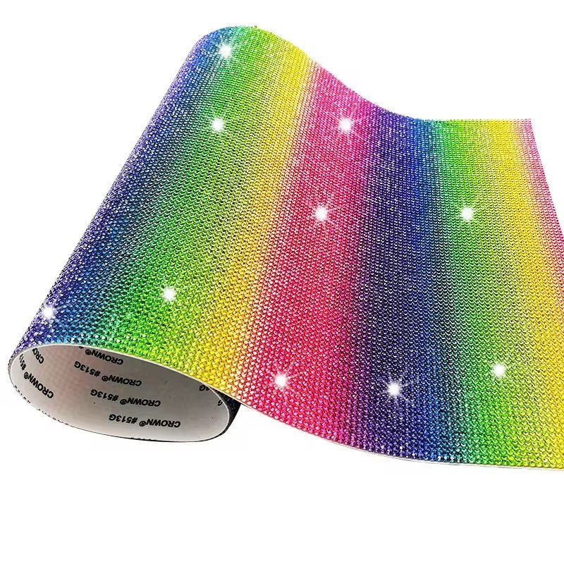 12*20 cm Crystal Rhinestone Sheet Bling Adhesive Hotfix Rhinestone Diamond Sticker Sheet For Craft Trimming